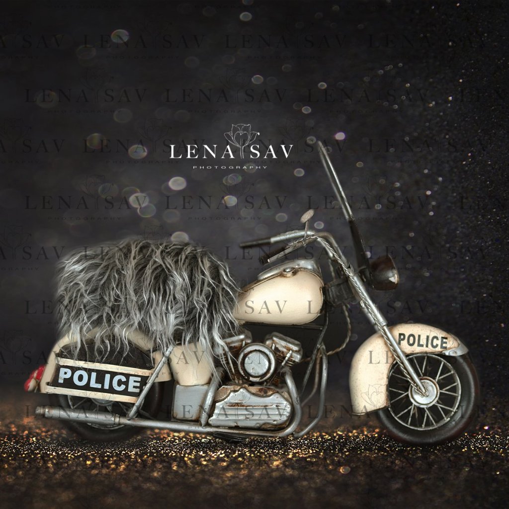 Digital backdrop Police motorcycle